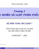 Bài giảng Xác suất thống kê: Chương 2.2 - Phân phối xác suất của biến ngẫu nhiên