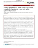 Báo cáo y học: In Vitro impairment of whole blood coagulation and platelet function by hypertonic saline hydroxyethyl starch