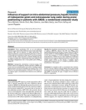 Báo cáo khoa học: Influence of support on intra-abdominal pressure, hepatic kinetics of indocyanine green and extravascular lung water during prone positioning in patients with ARDS: a randomized crossover study