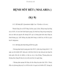 BỆNH SỐT RÉT ( MALARIA ) (Kỳ 8)