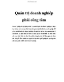 Quản trị doanh nghiệp phải công tâm