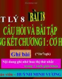 Bài giảng Vật lý 8 bài 18: Câu hỏi và bài tập tổng kết chương I Cơ học