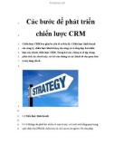 Các bước để phát triển chiến lược CRM