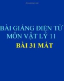 Bài giảng Vật lý 11 bài 31: Mắt