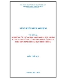 Sáng kiến kinh nghiệm THPT: Nghiên cứu lựa chọn một số bài tập nhằm nâng cao kỹ thuật chuyền bóng cao tay cho học sinh trung học phổ thông