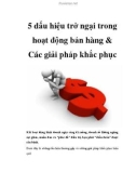 5 dấu hiệu trở ngại trong hoạt động bán hàng & Các giải pháp khắc phục