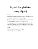 Bảy sai lầm phổ biến trong tiếp thị