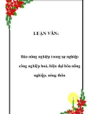 LUẬN VĂN: Báo nông nghiệp trong sự nghiệp công nghiệp hoá, hiện đại hóa nông nghiệp, nông thôn