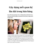 Gây dựng mối quan hệ lâu dài trong bán hàng