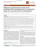 Báo cáo khoa học: Malignant gastrointestinal stromal tumor presenting with hemoperitoneum in puerperium: report of a case with review of the literature