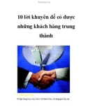 10 lời khuyên để có được những khách hàng trung thành