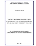 Doctor of Philosophy thesis in Theory and methodology of English language teaching: The relationship between multiple intelligences and vocabulary learning strategies of EFL University students