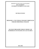 Doctor of Philosophy thesis in Theory and methodology of English language teaching: Designing a vocational English curriculum for Hue industrial college