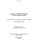 Doctoral thesis of Philosophy: Australia's changing workplace: a generational perspective