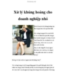 Xử lý khủng hoảng cho doanh nghiệp nhỏ