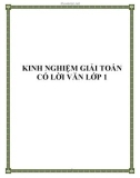 Sáng kiến kinh nghiệm: Giải toán có lời văn lớp 1