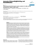 báo cáo khoa học: Three-dimensional kinematic motion analysis of a daily activity drinking from a glass: a pilot study