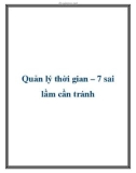 Quản lý thời gian – 7 sai lầm cần tránh