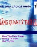 Bài báo cáo cá nhân : Kỹ năng quản lý thời gian