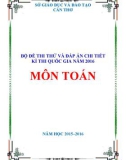 Bộ đề thi thử và đáp án chi tiết kì thi Quốc gia năm 2016 môn Toán - Sở GD&ĐT Cần Thơ