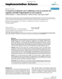 báo cáo khoa học: Is research working for you? validating a tool to examine the capacity of health organizations to use research