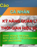 Đề tài: KỸ NĂNG QUẢN LÝ THỜI GIAN HIỆU QUẢ