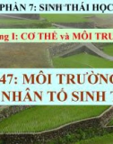 Giáo án điện tử sinh học: Sinh học lớp 12-MÔI TRƯỜNG và CÁC NHÂN TỐ SINH THÁI