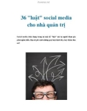 36 'luật' social media cho nhà quản trị