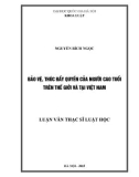 Luận văn Thạc sỹ Luật học: Bảo vệ, thúc đẩy quyền của người cao tuổi trên thế giới và tại Việt Nam