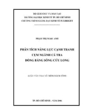 Luận văn Thạc sĩ Chính sách công: Phân tích năng lực cạnh tranh cụm ngành cá tra đồng bằng sông Cửu Long