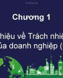 Bài giảng Trách nhiệm xã hội của doanh nghiệp và đạo đức kinh doanh - Chương 1: Giới thiệu về Trách nhiệm xã hội của doanh nghiệp (CSR)