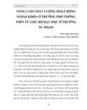 Nâng cao chất lượng hoạt động ngoại khóa ở trường phổ thông nhìn từ góc độ dạy học ở trường sư phạm