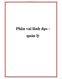 Phân vai lãnh đạo quản lý