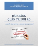 Bài giảng Quản trị rủi ro: Phần 1 - Nguyễn Ánh Dương và Hoàng Thị Diệu Thúy