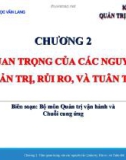 Bài giảng Quản trị rủi ro doanh nghiệp - Chương 2: Tầm quan trọng của các nguyên tắc quản trị, rủi ro và tuân thủ