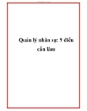 Quản lý nhân sự: 9 điều cần làm