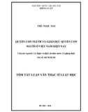 Tóm tắt luận văn Thạc sĩ Luật học: Quyền con người và giáo dục quyền con người ở Việt Nam hiện nay