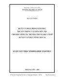 Luận văn Thạc sĩ Khoa học giáo dục: Quản lý hoạt động giáo dục truyền thống văn hóa dân tộc cho học sinh các trường trung học cơ sở huyện Văn Bàn, tỉnh Lào Cai