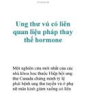 Ung thư vú có liên quan liệu pháp thay thế hormone