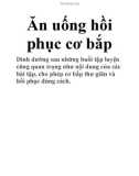 Ăn uống hồi phục cơ bắp