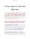 11 Mẹo Quản Lý Thời Gian Hiệu Quả