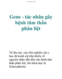 Gene - tác nhân gây bệnh tâm thần phân liệt