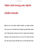 Viêm mũi trong các bệnh nhiễm khuẩn