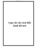 4 quy tắc cho cách điều hành đổi mớ'i