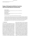 Báo cáo hóa học: Design of Ultraspherical Window Functions with Prescribed Spectral Characteristics