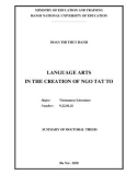 Summary of Doctoral Thesis: Language arts in the creation of Ngo Tat To