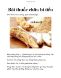 Bài thuốc chữa bí tiểu