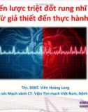 Bài giảng Các chiến lược triệt đốt rung nhĩ bền bỉ: Từ giả thiết đến thực hành - Ths. BSNT. Viên Hoàng Long