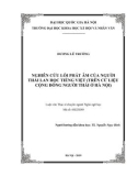 Luận văn Thạc sĩ Ngôn ngữ học: Nghiên cứu lỗi phát âm của người Thái Lan học tiếng Việt (trên cứu liệu cộng đồng người Thái ở Hà Nội)