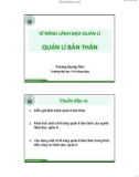 Bài giảng Kĩ năng lãnh đạo-Quản lí: Quản lí bản thân - Trương Quang Tiến